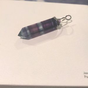 Blue purple quartz charm for necklace